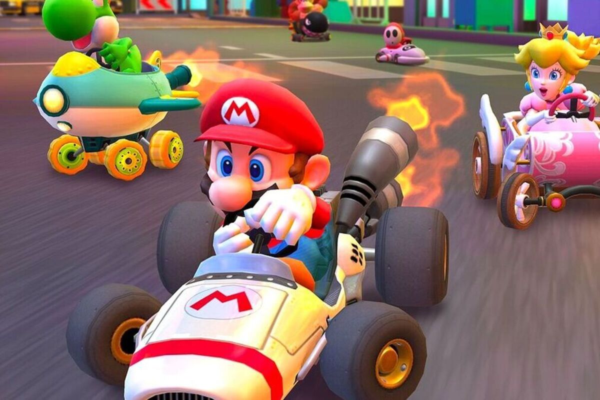 Cara bermain Mario Kart Tour di PC untuk pertama kali.