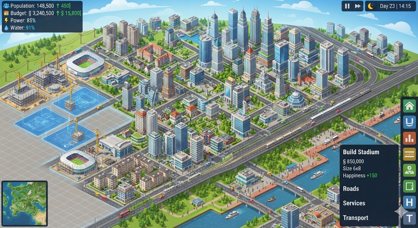 Ilustrasi game membangun kota